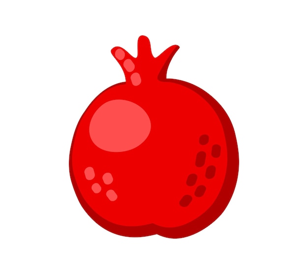 Красочный мультяшный гранатовый фрукт значок изолирован на белом фоне Doodle простой векторный летний сочный продукт Пакет сока или элемент дизайна логотипа
