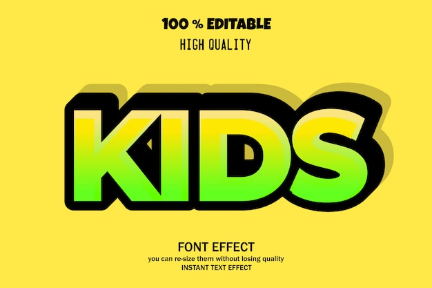 Colorful cartoon text style for youth, editable font