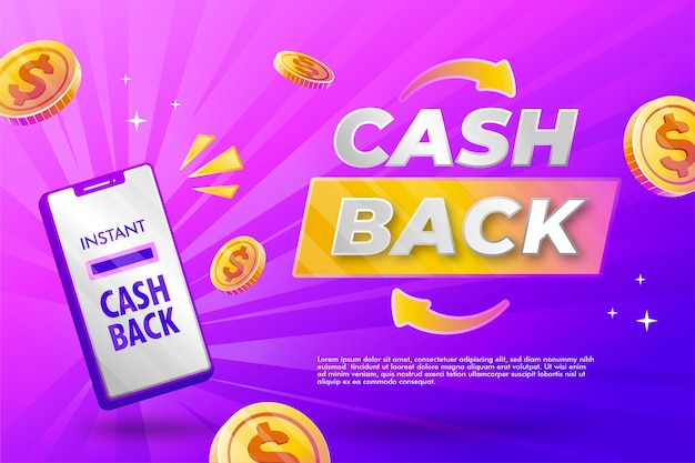 Vector colorful cash back concept premium   design