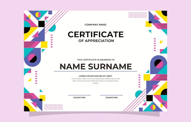 a colorful certificate for a presentation of a presentation