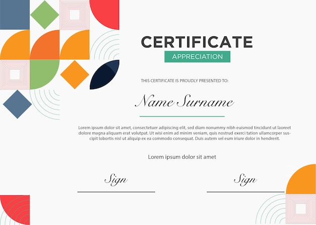 Modello di certificato colorato