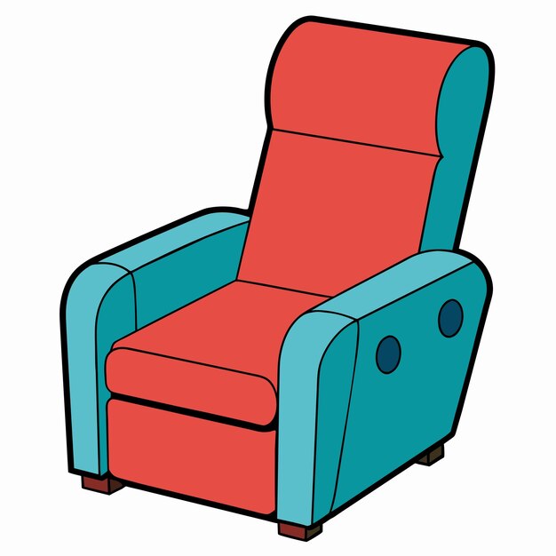 Vector a colorful chair with a blue and red seat and a red seat