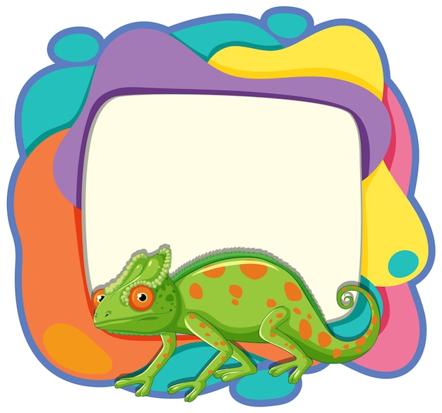 Colorful chameleon abstract frame