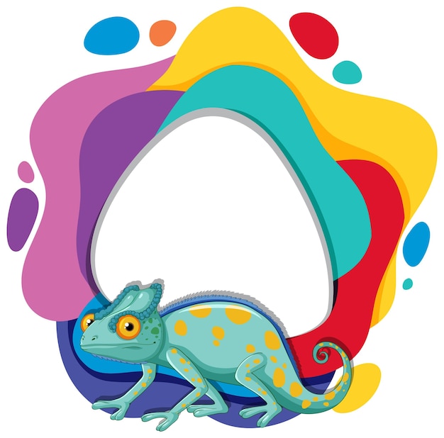 Colorful Chameleon with Abstract Shapes