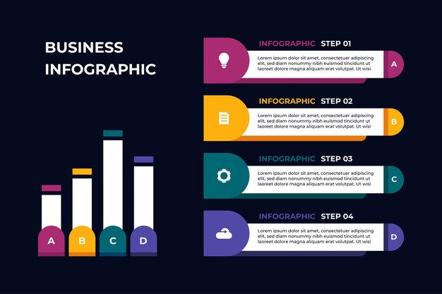 다채로운 차트 비즈니스 Infographic 템플릿