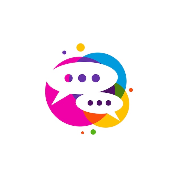 Красочный шаблон логотипа чата Креативный вектор дизайна логотипа чата