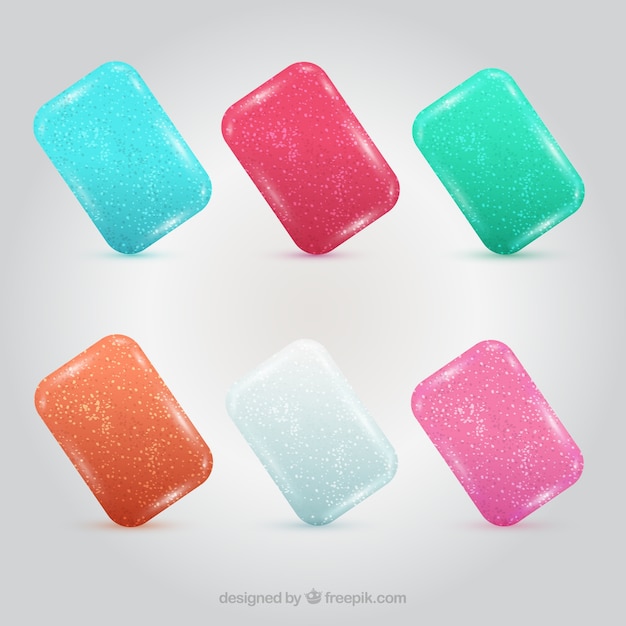 Vector colorful chewing gums