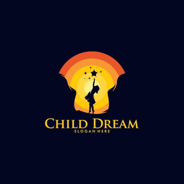 Modello di progettazione logo colorato sogno bambino child