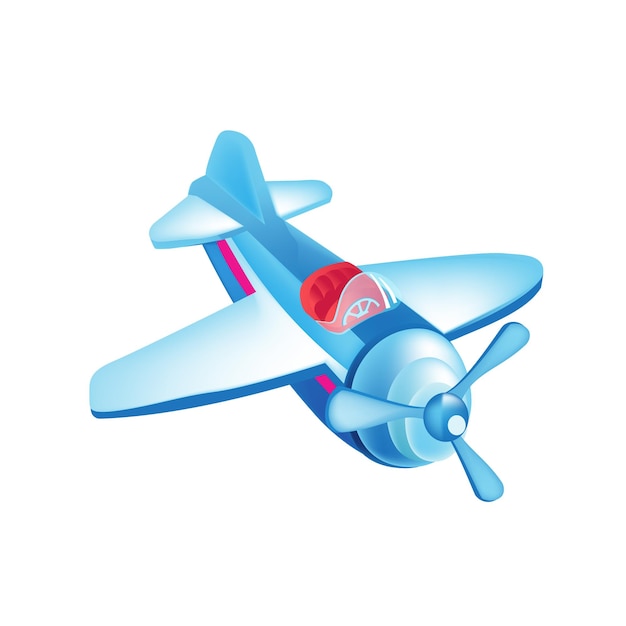 Vector colorful children toys beautiful flying in sky airplane air vehicle