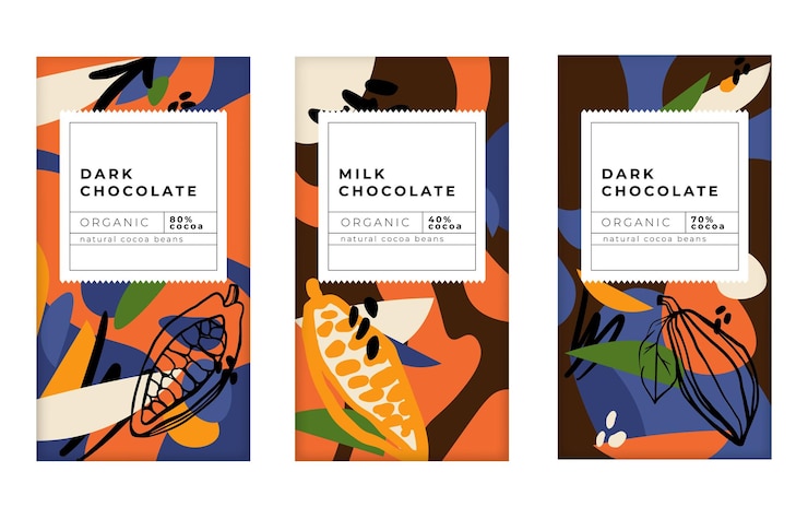 Vector colorful chocolate packaging