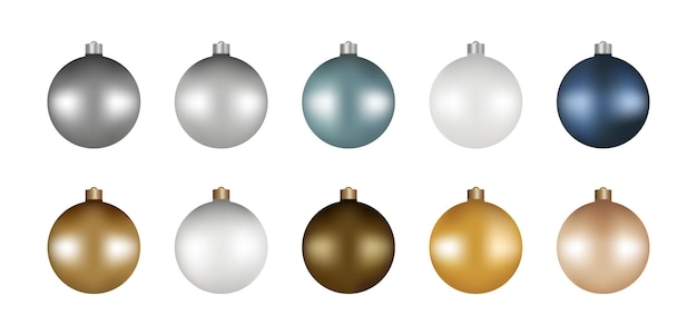 Colorful Christmas ball vector set.