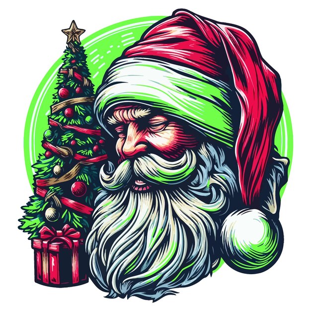 Vettore elementi di design vettoriale di set natalizio colorati alberi di natale babbo natale