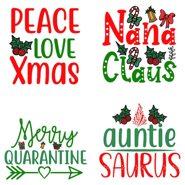 Vettore design colorato di citazioni di natale in formato svg