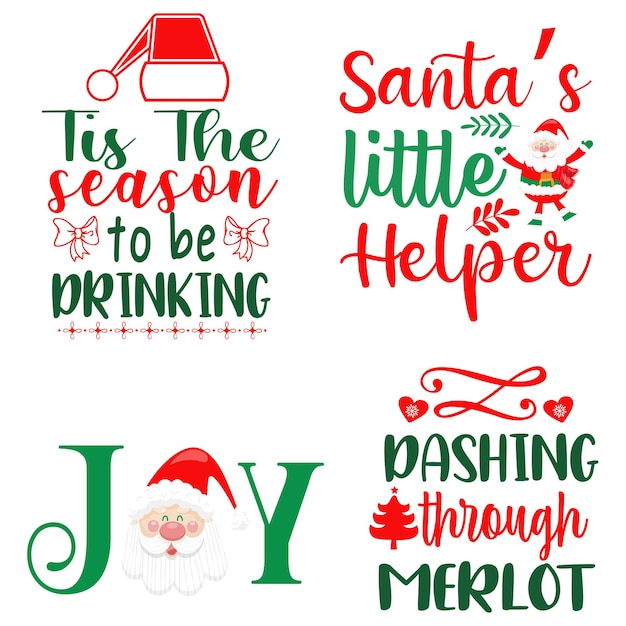 Colorful Christmas Svg Typography Design