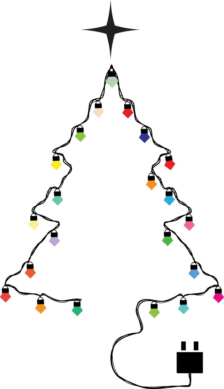Premium Vector Colorful christmas tree light