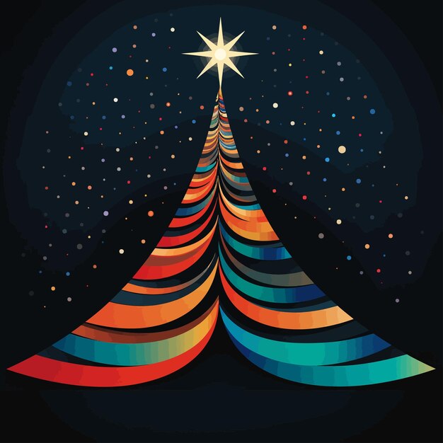 Vector colorful christmas tree vector