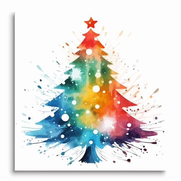 Vector colorful christmas tree vector