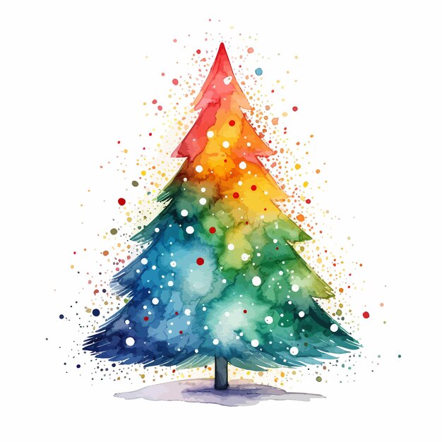 Vector colorful christmas tree vector