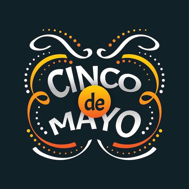 Красочная надпись Cinco de Mayo может быть использована для баннерного плаката и поздравительной открытки