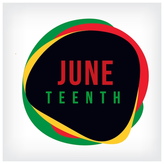 Vector colorful circle abstract banner juneteenth day