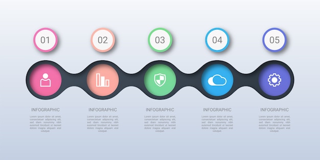 Colorful circle business infographic template