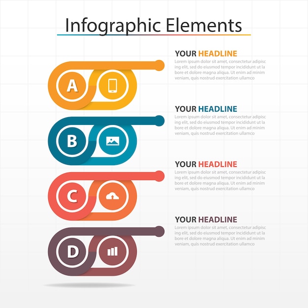 Элементы инфографики бизнеса colorful circle