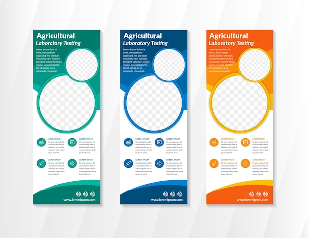 Colorful circle business roll up banner design template abstract geometric vertical banners