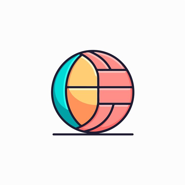 A colorful circle icon with a rounded top.