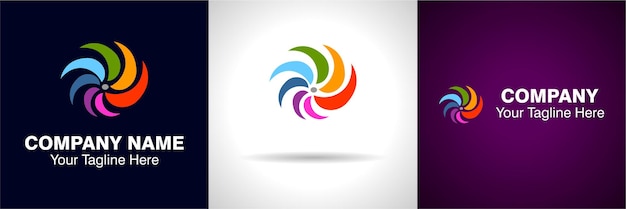 Красочный логотип круга и абстрактный логотип