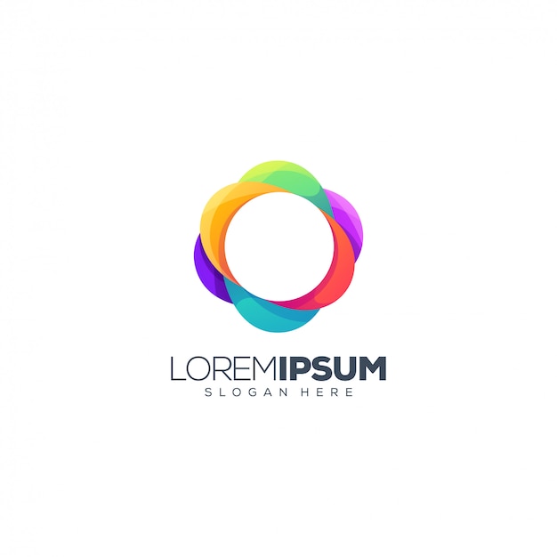 Cerchio colorato logo design vettoriale