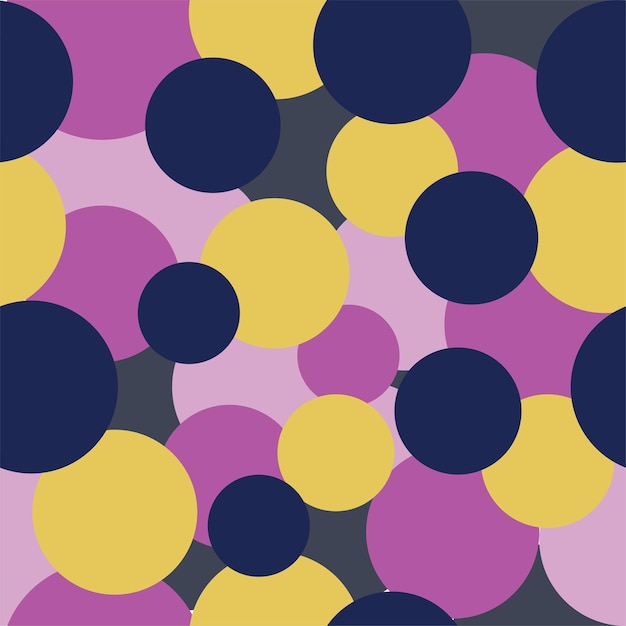 Colorful circle square geometric seamless pattern Purple abstract background