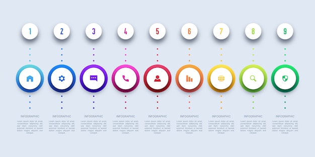 Vector colorful circle steps business infographic