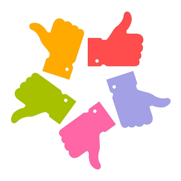 Colorful circle thumb up icons, vector logo