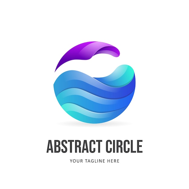 Vettore modello di logo onda cerchio colorato