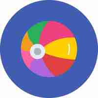 Vector a colorful circle with a blue background that has a white dot in the middle