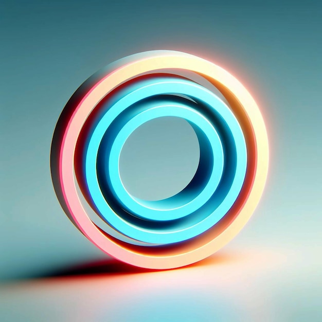 a colorful circle with a blue and red circle in the middle