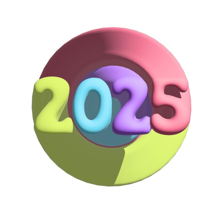 Vector a colorful circle with the year 2025 on it
