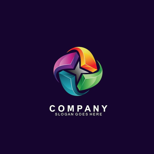 Colorful circular star shape logo