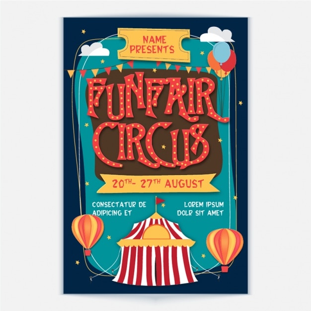 Colorful circus brochure template
