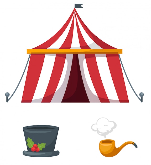 Vector colorful circus set