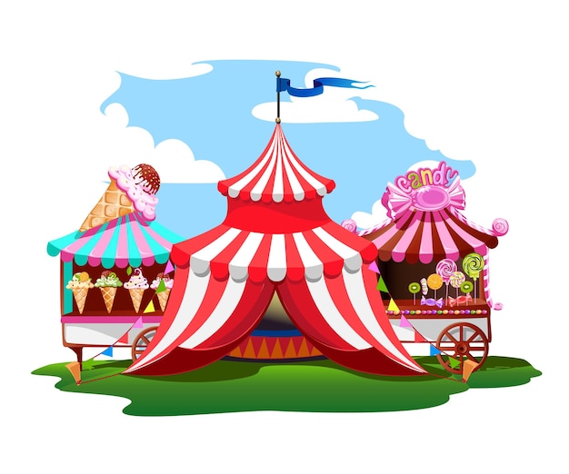 Colorful circus tent