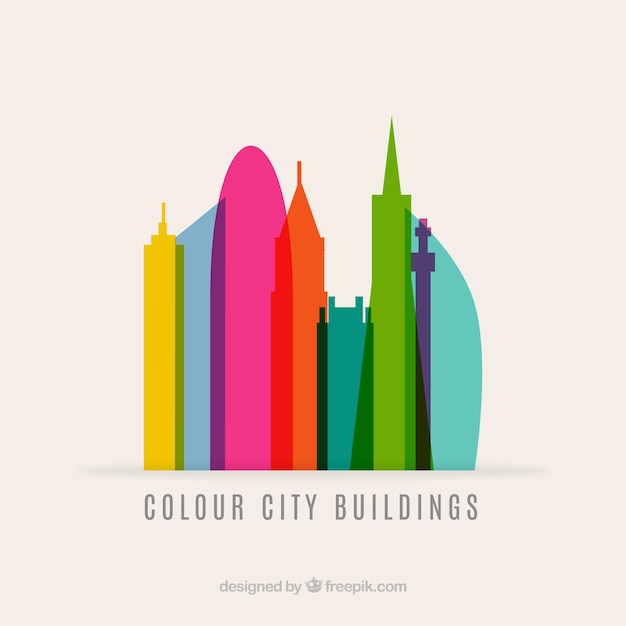 Vector colorful city buildings