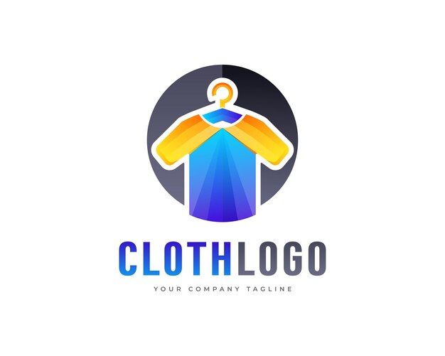 Colorful cloth brand tshirt logo design