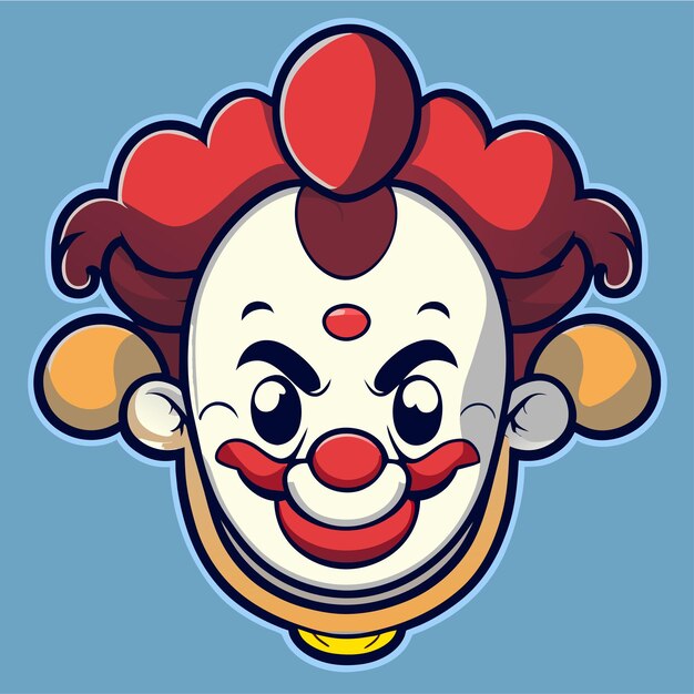 Vector colorful clown jocker hand drawn flat stylish cartoon sticker icon concept isolated illustration