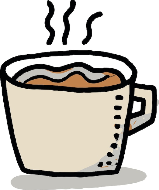 Vettore illustrazione variopinta di vettore della tazza di caffè nello stile di arte di schiocco