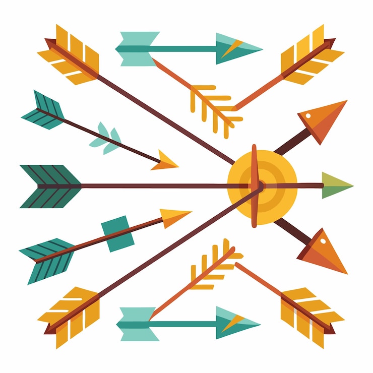 Vector colorful collection of decorative arrows vector illustration