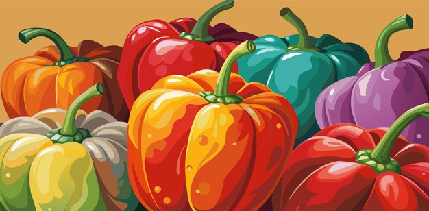 Vector a colorful collection of tomatoes from the series