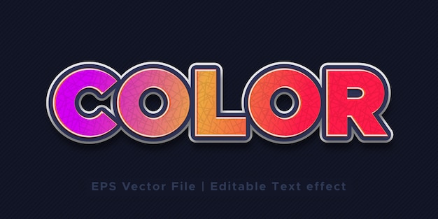 Vector colorful color editable text effect template