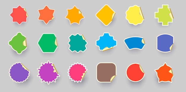 Colorful color Sticker label collection.