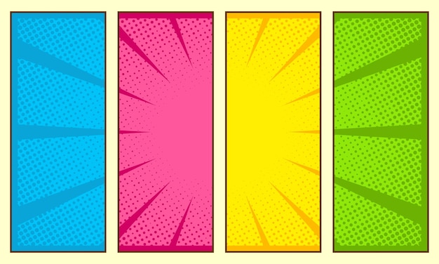 Vector colorful comic pop art scene background